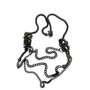 Necklace Gunmetal Black Chunky Long Chain Brutalist Urbanite